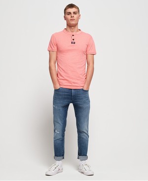 Superdry Tyler Slim Flex Férfi Farmer Kék | VHEBL8017